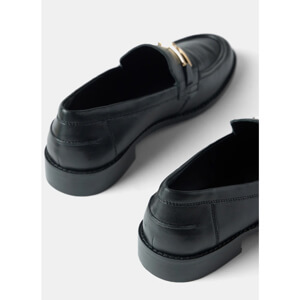 Mint Velvet Black Leather Classic Loafers